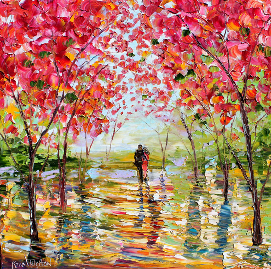 Original-oil-painting-Spring-Romance-landscape-palette-knife-fine-art-impressionism-by-Karen-Tarlton-eBay-019i