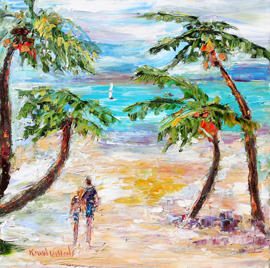 Original-oil-painting-Tropical-Romance-Landscape-palette-knife-fine-art-impressionism-by-Karen-Tarlton-eBay-016i
